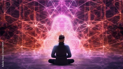 瞑想する男性,Generative AI AI画像