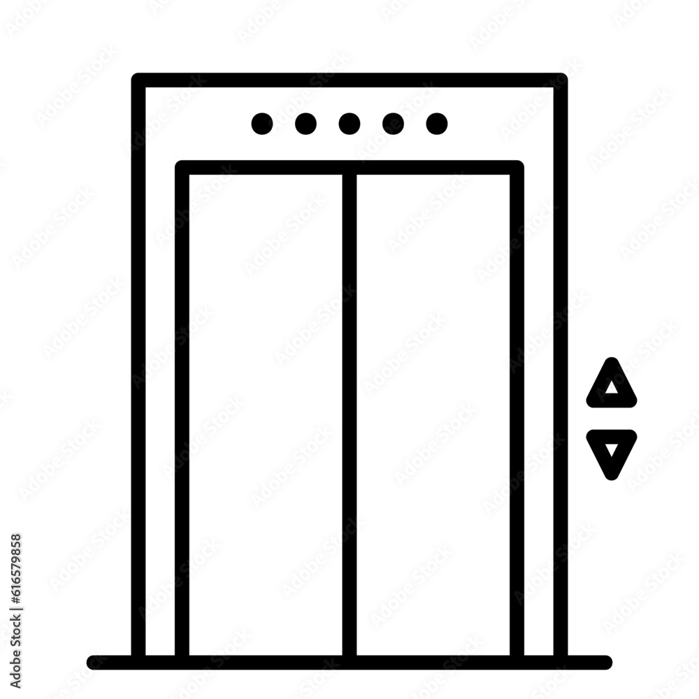 Elevator icon for lifting people and goods to the upper floors of the building Elevator icon for lifting people and goods to the upper floors of the building