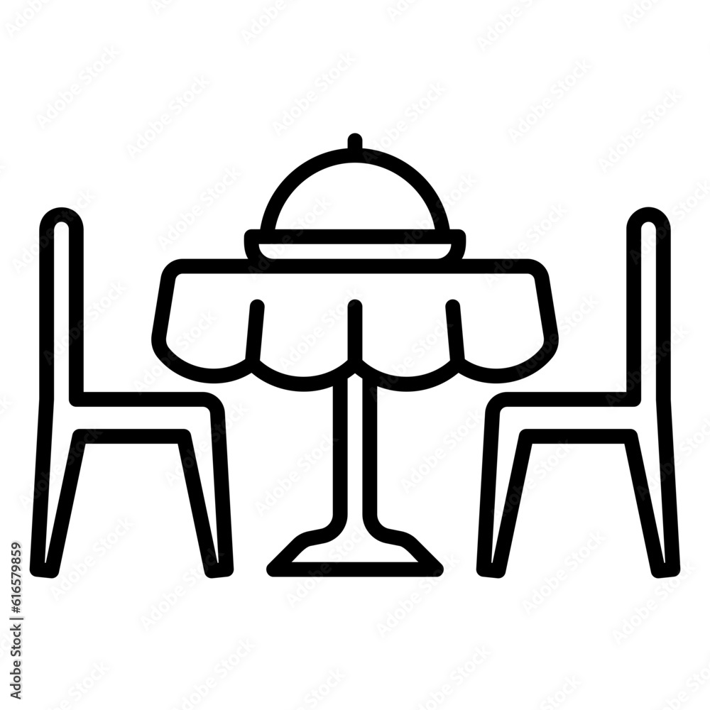 Dining table icon for a place to eat dishes Dining table icon for a place to eat dishes