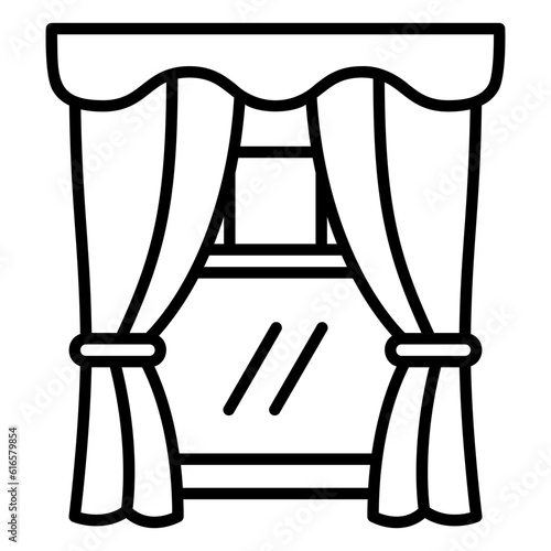 Curtain icon to close and give privacy to the window
