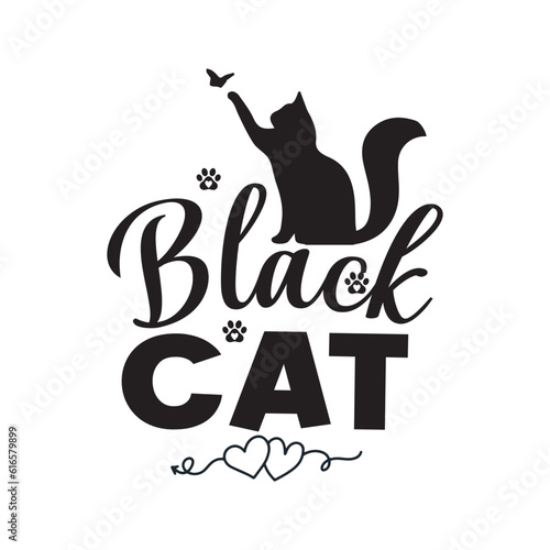 black cat t shirt design