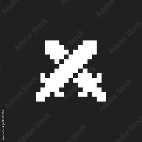 this is Rpg icon in pixel art with white color and black background ,this item good for presentations,stickers, icons, t shirt design,game asset,logo and your project.