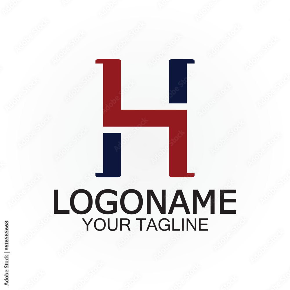 Fototapeta premium Initial H Letter Logo Design Vector Template.