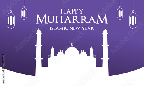 Happy Muharram Day Vector Background