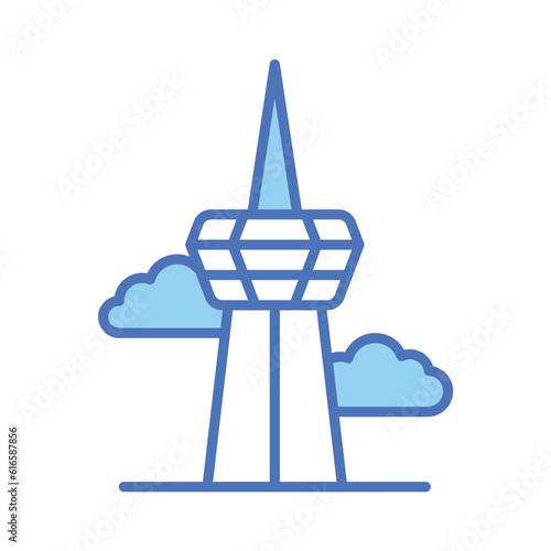 Grab this creatively designed vector of cn tower in modern style