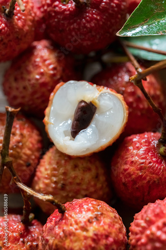 Photography The Freshly peeled lychee pulp