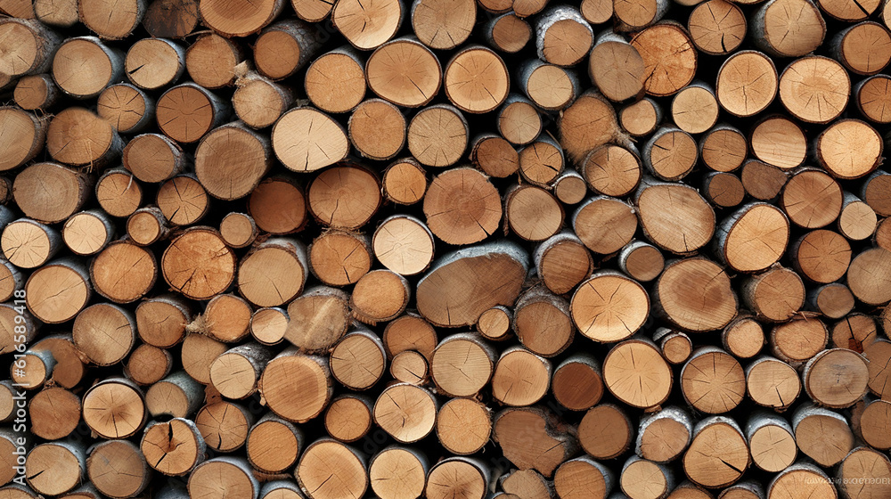 Natural wooden background,closeup of chopped firewood. Firewood stacked and prepared for winter Pile of wood logs. Generative Ai Natural wooden background,closeup of chopped firewood. Firewood stacked and prepared for winter Pile of wood logs. Generative Ai