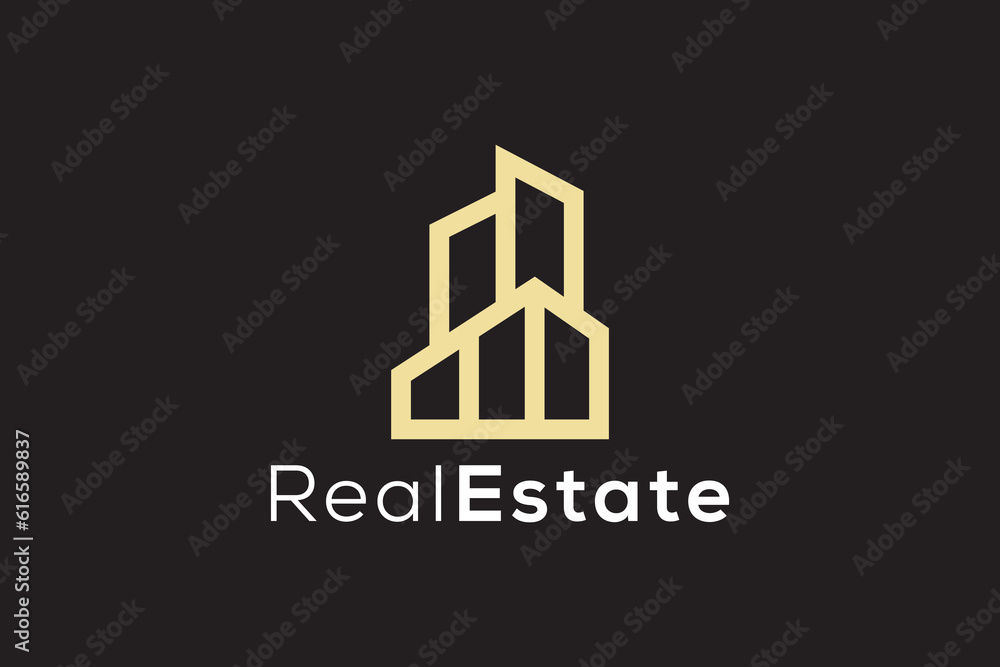 Real estate gold logo design vector template Real estate gold logo design vector template