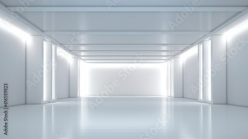 3D white abstract stage for the presentation background