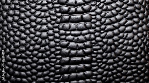 Background texture black leather reptiles. Generative Ai
