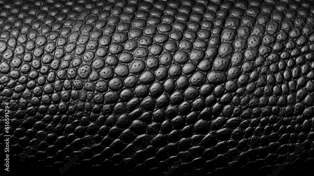 Background texture black leather reptiles. Generative Ai