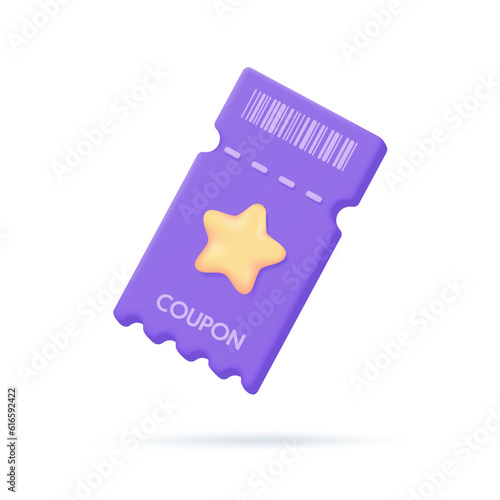 discount voucher Percentage reductions in festive sales promotions. 3D illustration