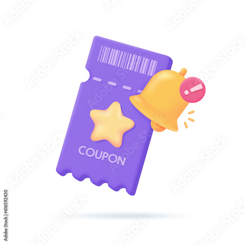 discount voucher Percentage reductions in festive sales promotions. 3D illustration