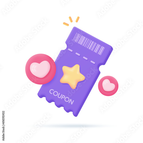 discount voucher Percentage reductions in festive sales promotions. 3D illustration
