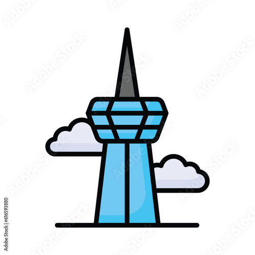 Grab this creatively designed vector of cn tower in modern style