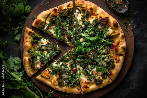 Broccoli Rabe and Olive Pizza photo