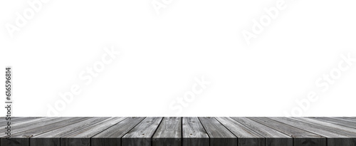 Wood table isolated on transparent background for montage product display. png file