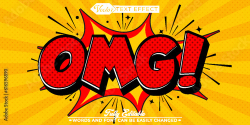 Pop Art OMG Vector Editable Text Effect Template