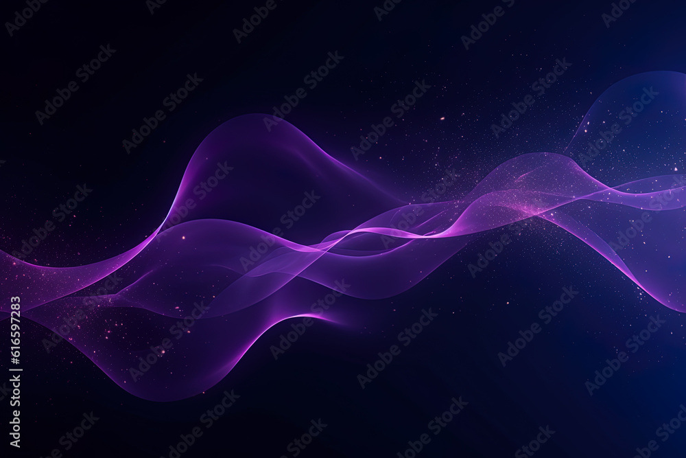 abstract futuristic background with blue purple glowing neon moving high speed wave lines