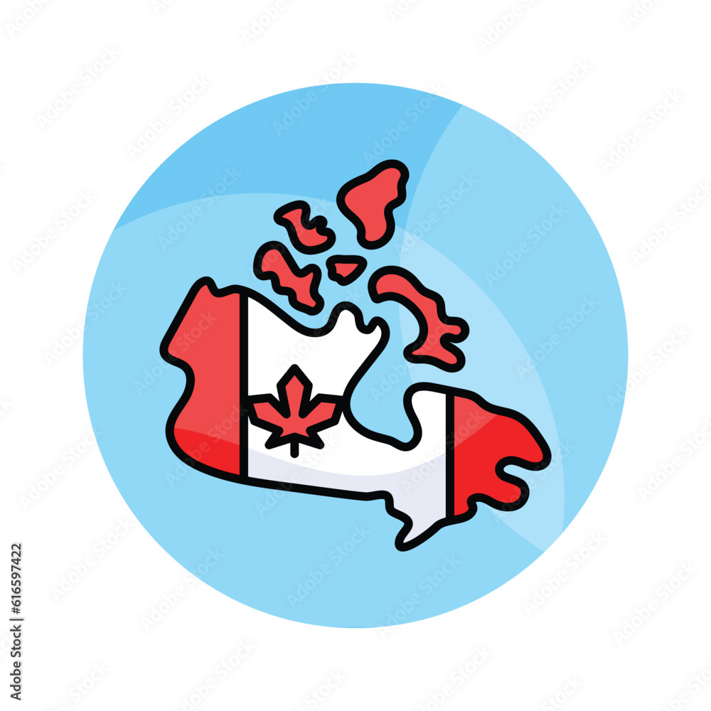 An amazing vector of canadian map in modern style, ready to use icon