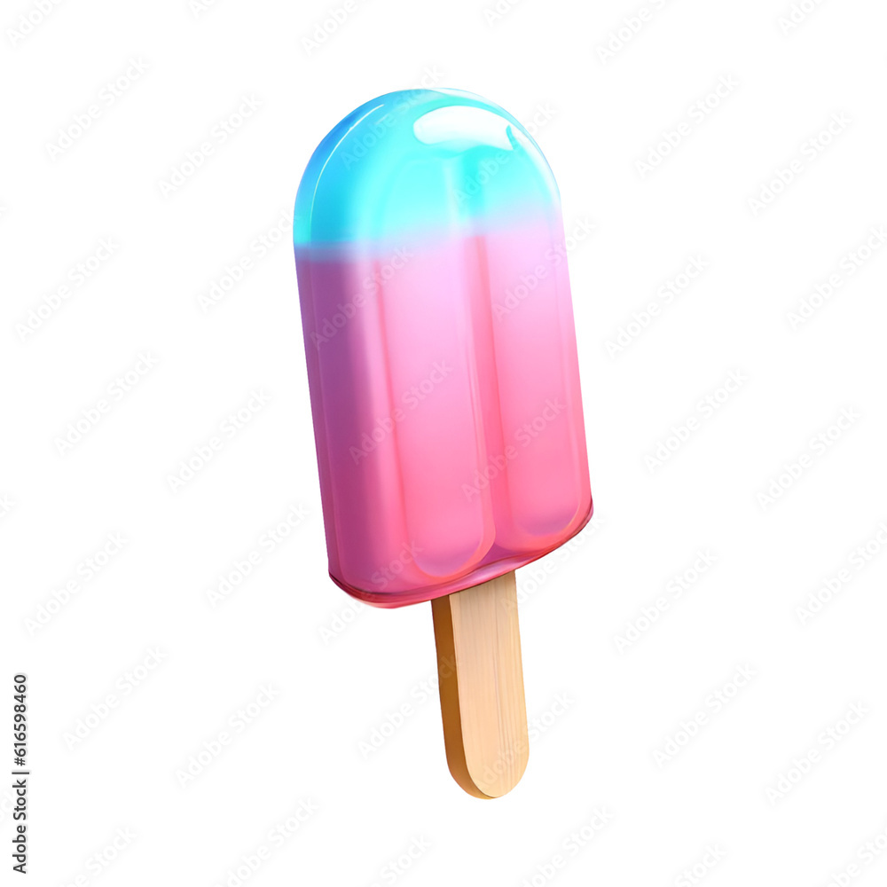 Popsicle ice cream 3D Object isolated on transparent background Popsicle ice cream 3D Object isolated on transparent background