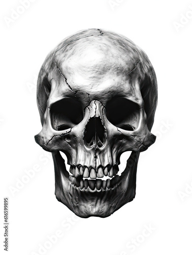 Realistic Skull, Logo, Wall Art, Bones, Halloween. Generative AI