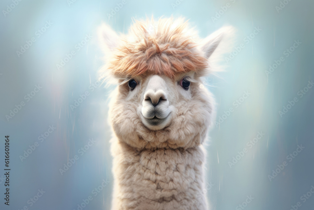 Portrait of an alpaca, Generative AI