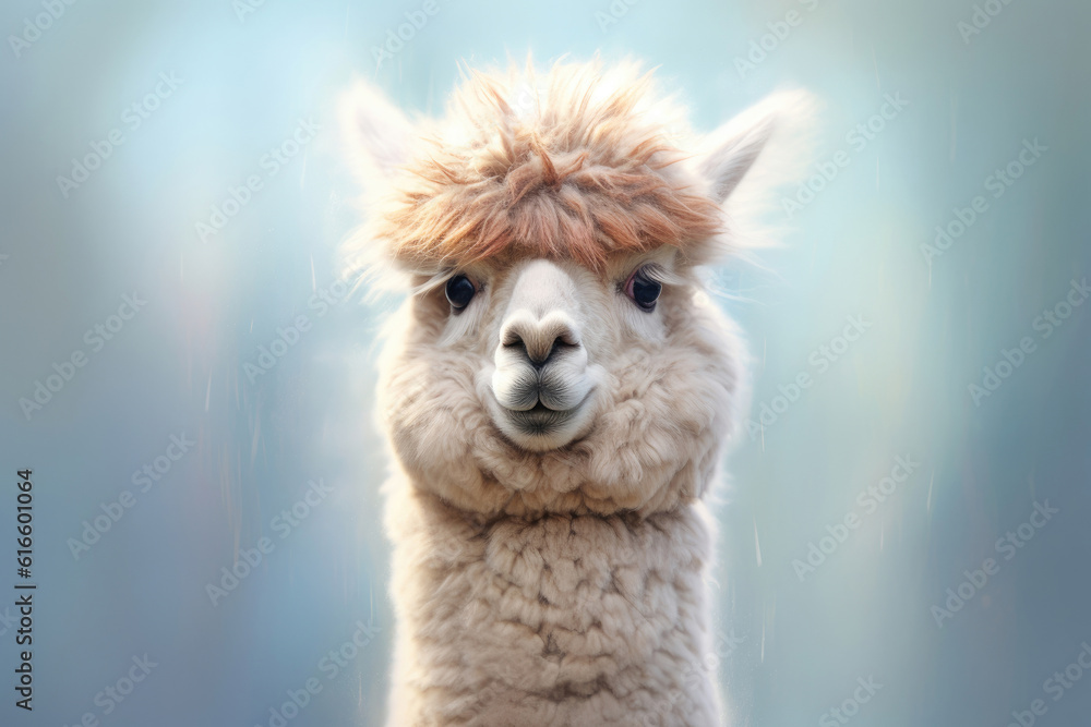 Portrait of an alpaca, Generative AI Portrait of an alpaca, Generative AI