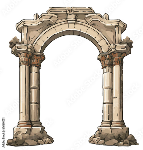 roman column illustration isolated
