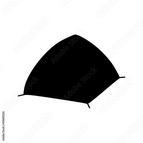 Camping tent or dome tent icon in silhouette mode. Vector illustration of summer camping equipment in trendy style. Editable graphic resources for many purposes.