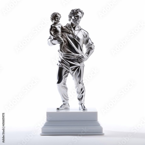 Father with son trophy representing Father day