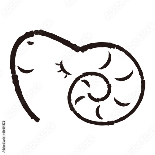 シンプルでかわいい眠る羊の顔（横向き）白黒