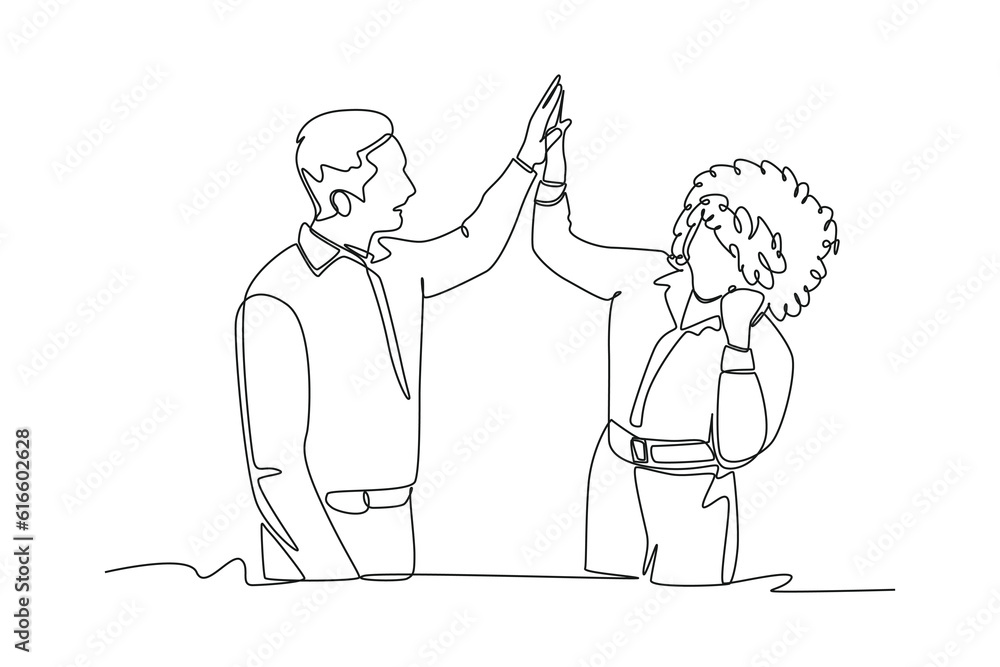 Continuous one line drawing Recruitment Process concept. Single line draw design vector graphic illustration.