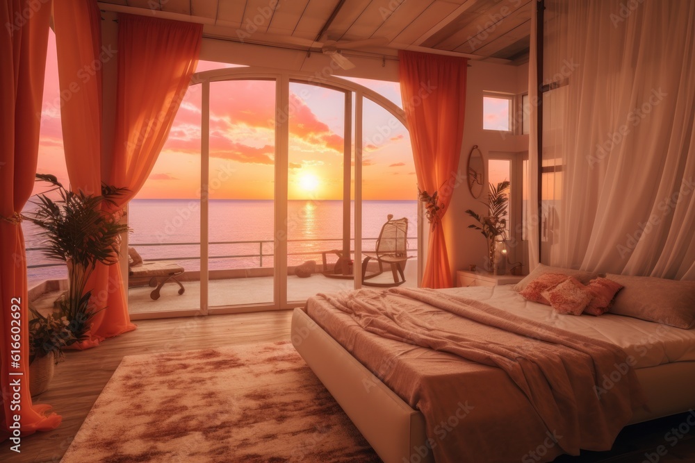 Honeymoon Suite tropicana beach with 180 angle sea view (AI generative) Honeymoon Suite tropicana beach with 180 angle sea view (AI generative)