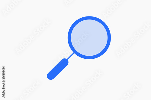 Geometric magnifying glass illustration in flat style design. Vector illustration and icon. 