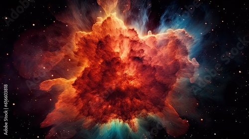 space galaxy cloud nebula. Stary night cosmos. Universe science astronomy. Supernova background generative AI © HongsZa