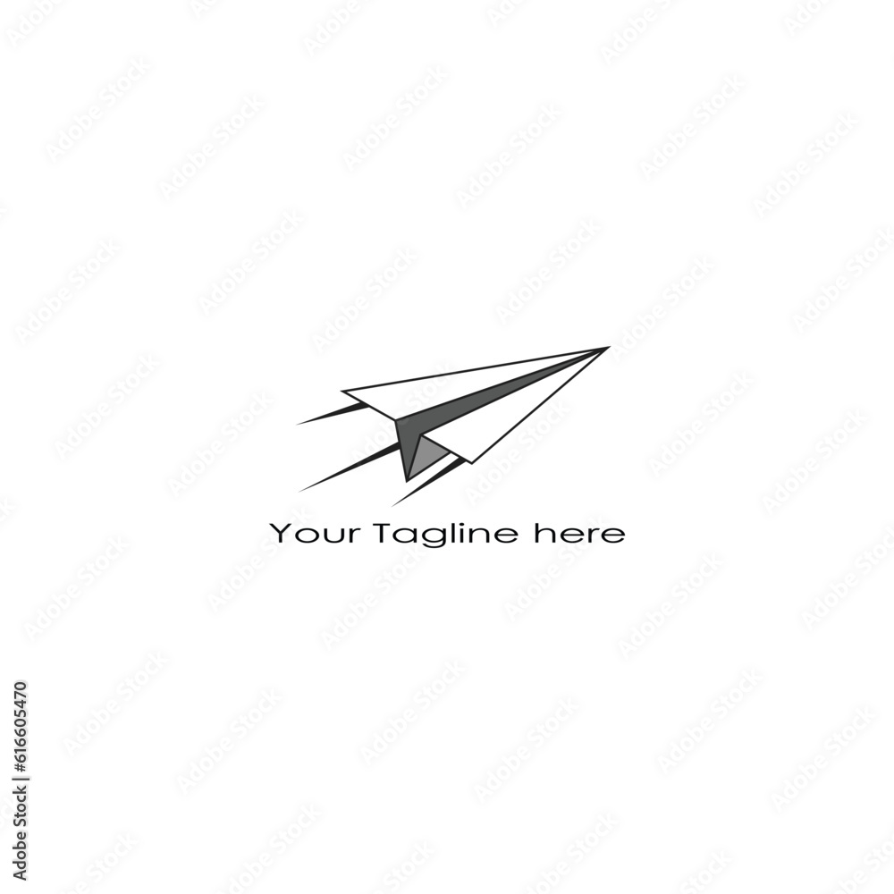 Flying paper plane logo vector graphics
