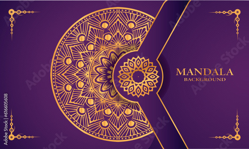 Golden color abstract and luxury mandala background design