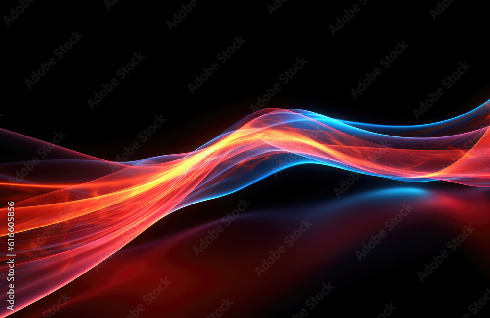 Fototapeta premium Neon light wave background, 3d Rendering, Abstract Background, Light Background, Color Background