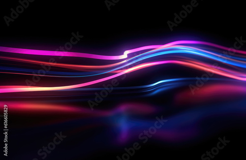 Neon light wave background, 3d Rendering, Abstract Background, Light Background, Color Background
