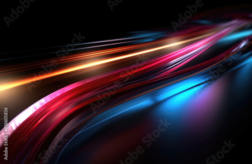 Neon light wave background, 3d Rendering, Abstract Background, Light Background, Color Background