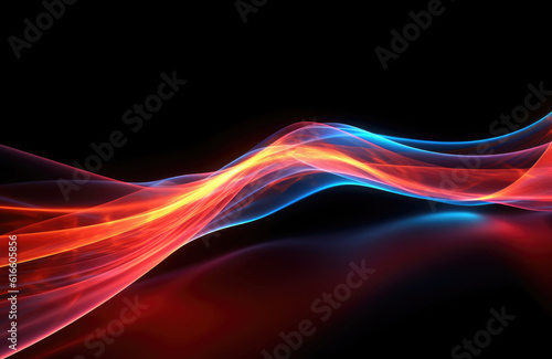 Neon light wave background, 3d Rendering, Abstract Background, Light Background, Color Background