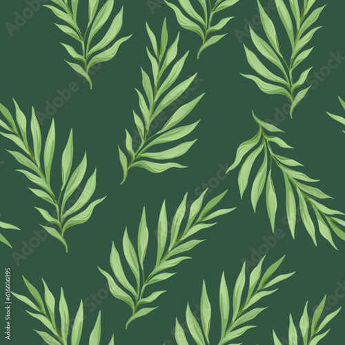 Tropical leaves and exotic foliage seamless print