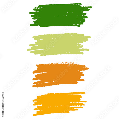 Paint brush strokes stripes collection isolated on white background, pastel colors.