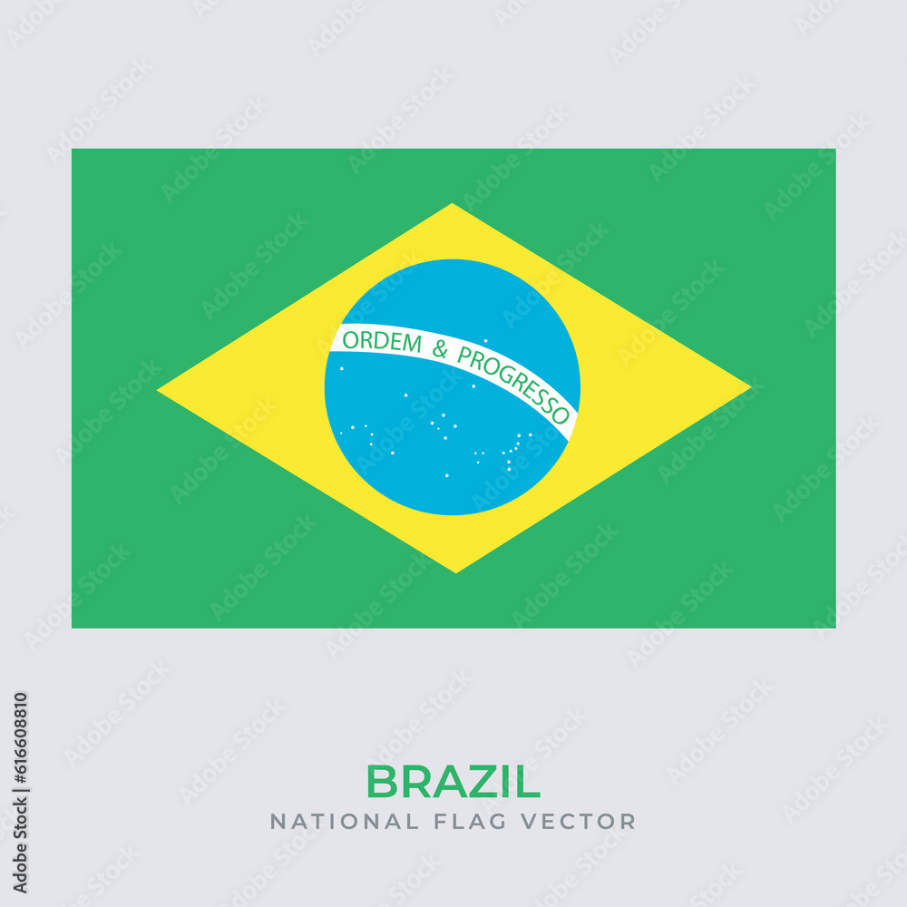 National Flag of brazil vector design, brazil flag transparent design vector png