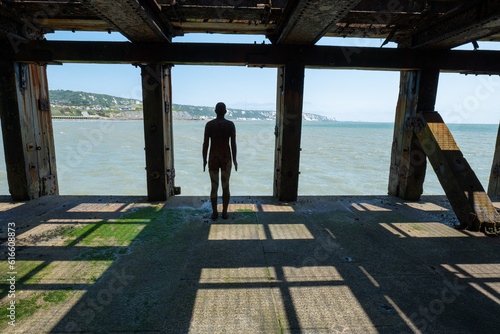 klify Folkeston widok z harbour Folkestone