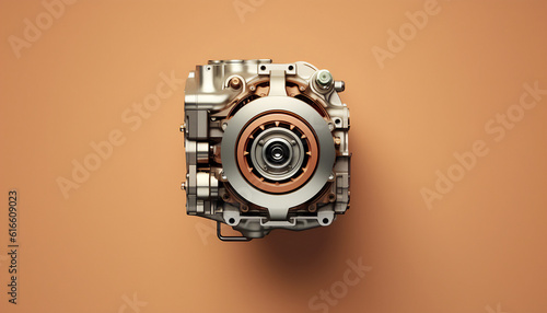 alternator engine isolated on background, generative ai, digital illustration. photo
