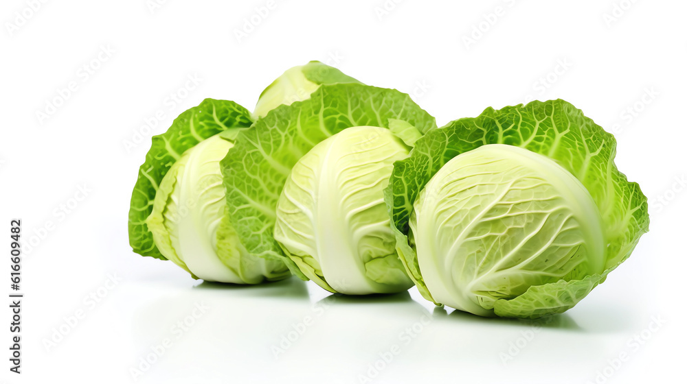 Fototapeta premium Fresh cabbage on a white background 