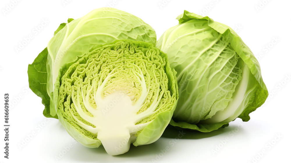 Fototapeta premium Fresh cabbage on a white background 