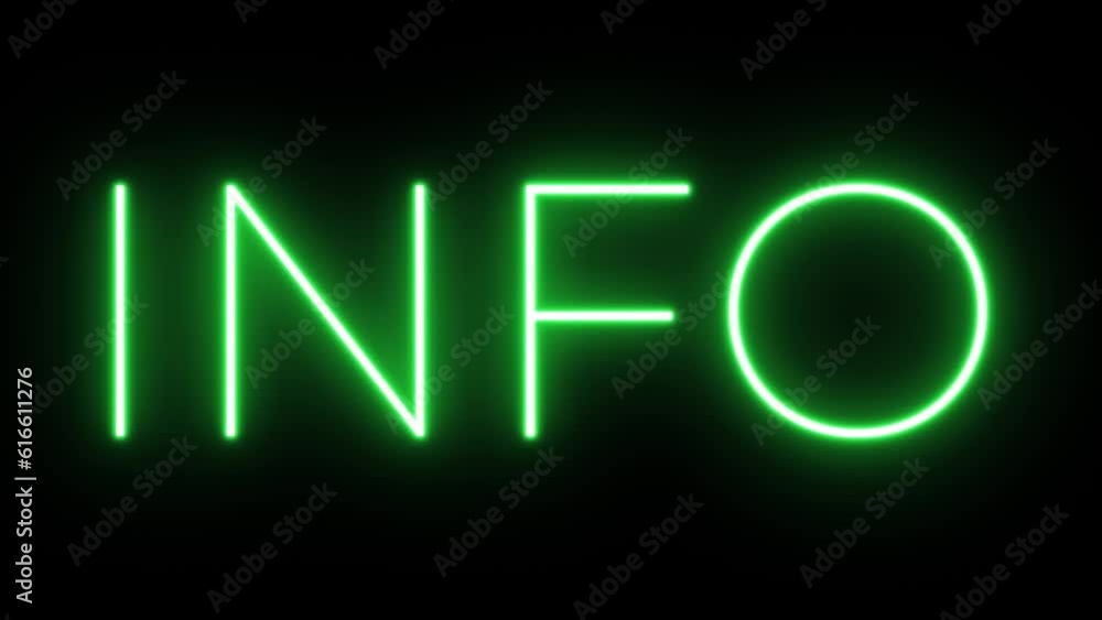 Flickering neon green glowing info text animated black background Flickering neon green glowing info text animated black background